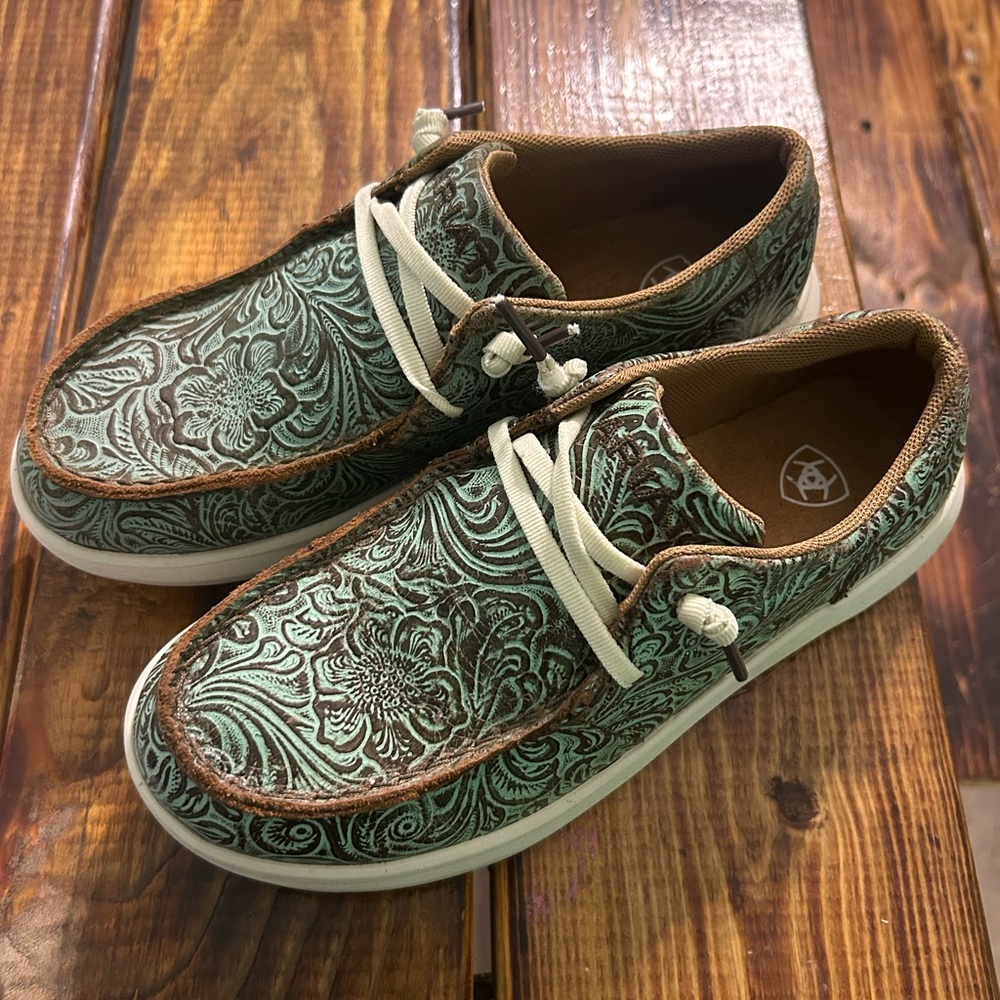 Ariat Mint Green Floral Embossed Shoes
